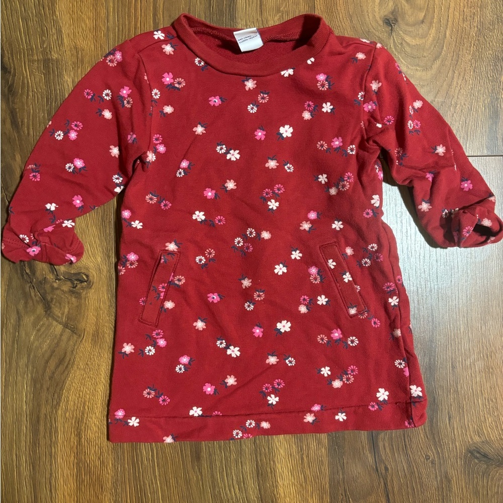 Old Navy Red Floral Pocket Dress